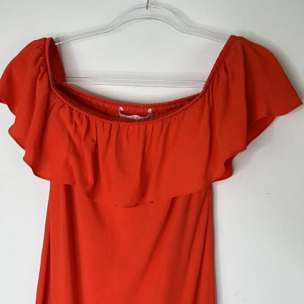 Veronica Beard Oleta Red Orange Midi Dress Womens‎ Size 4